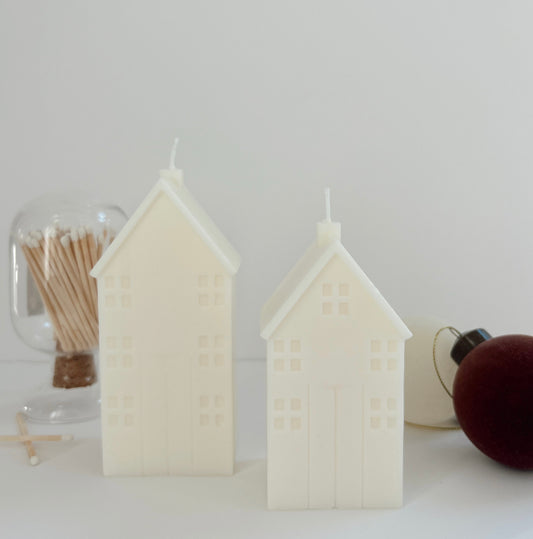 Small Holiday House Candle