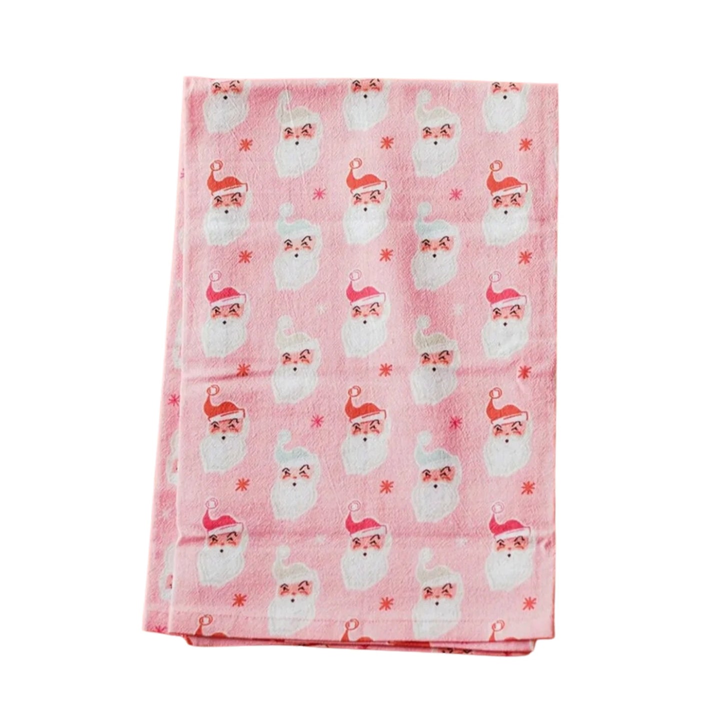 Pink Santa Flour Sack Towel