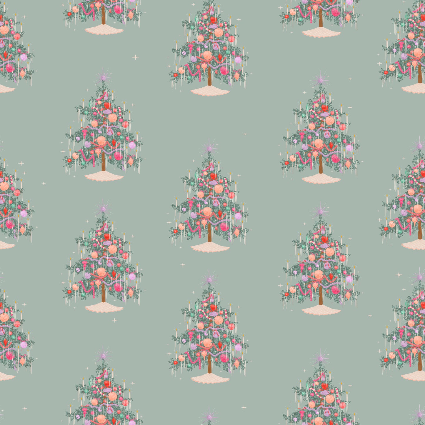 Thread Mama Wrapping Paper - Tinsel Trees