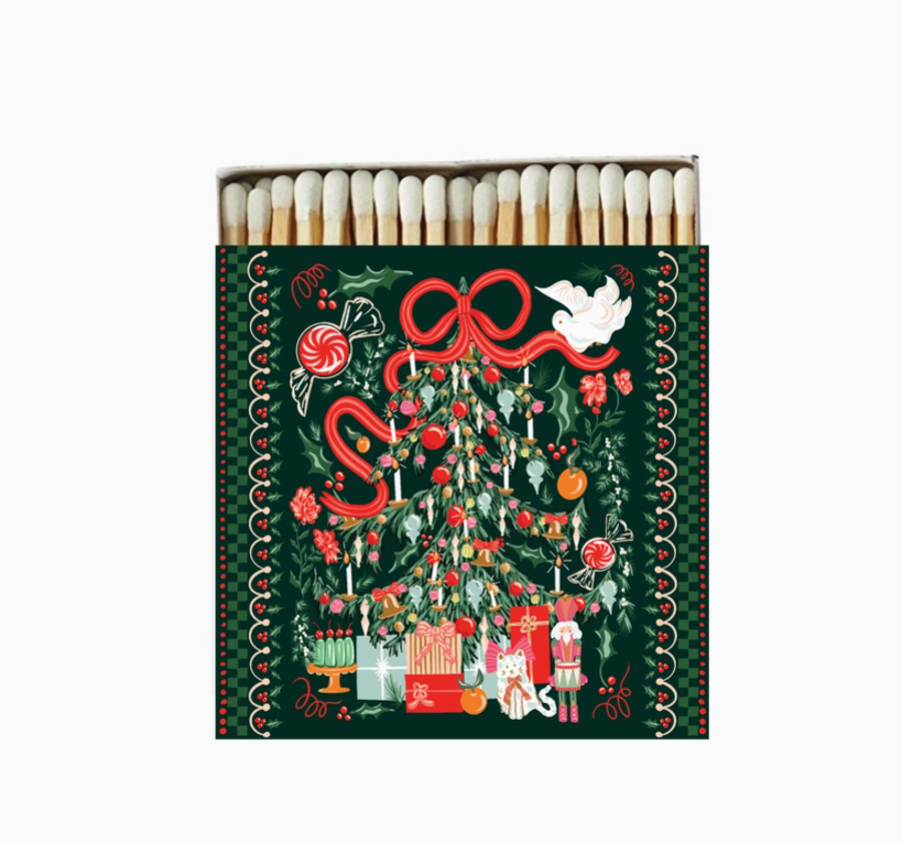 Jolly Christmas Tree Large Square Matchbox