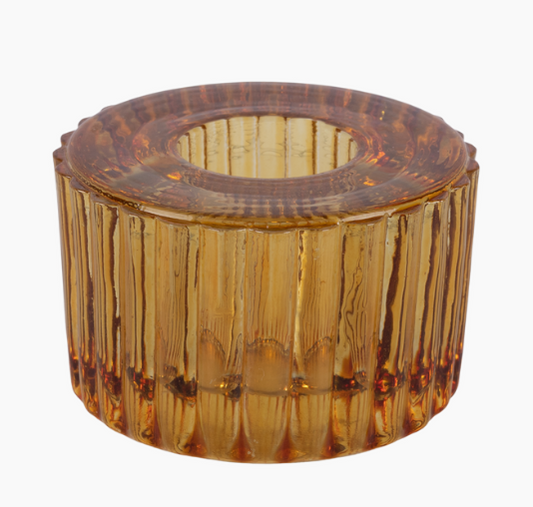 Ribbed Candle Holder - Mustard