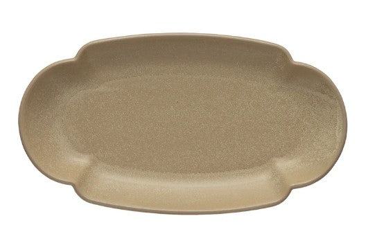 Stoneware Scalloped Serving Plate - Taupe