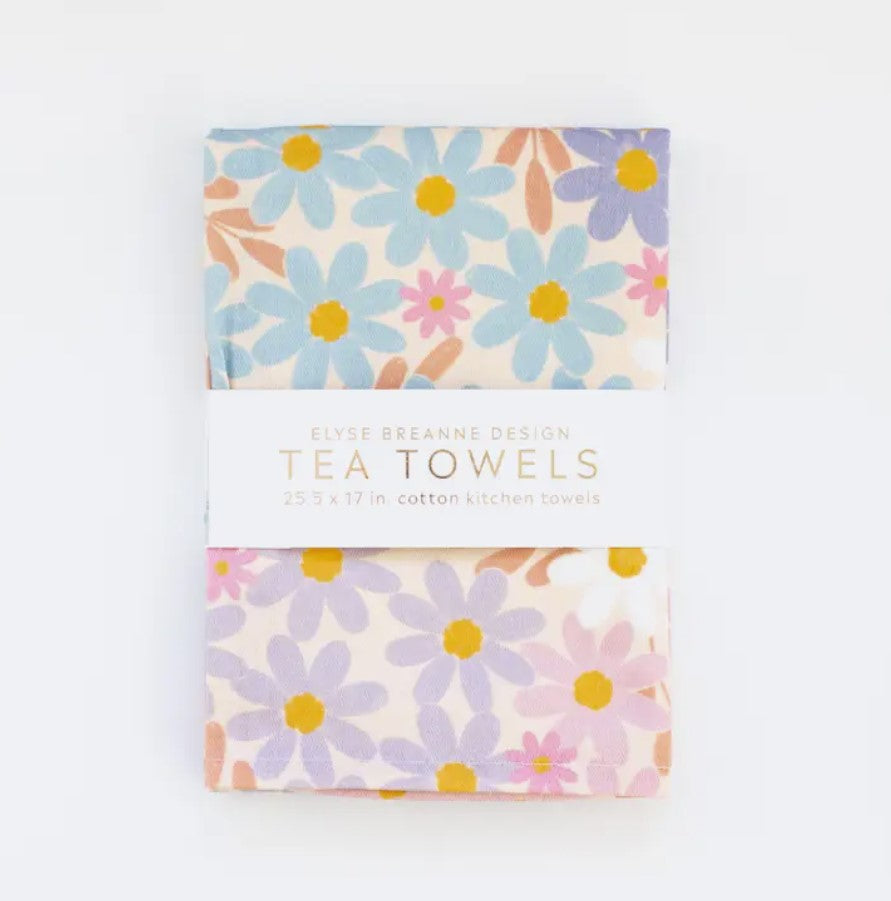 Blue Daisy Patch Tea Towels