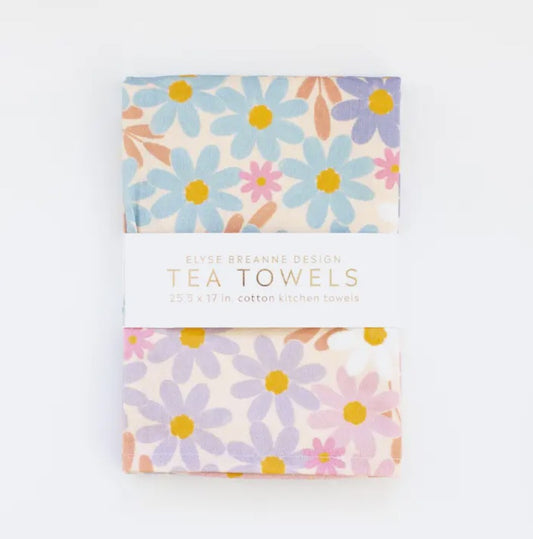 Blue Daisy Patch Tea Towels