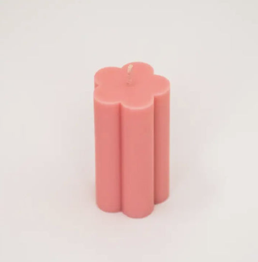 Pink Daisy Pillar Candle