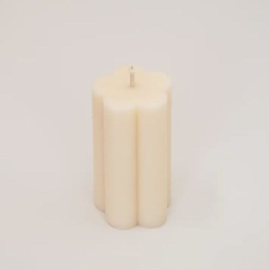 White Daisy Pillar Candle