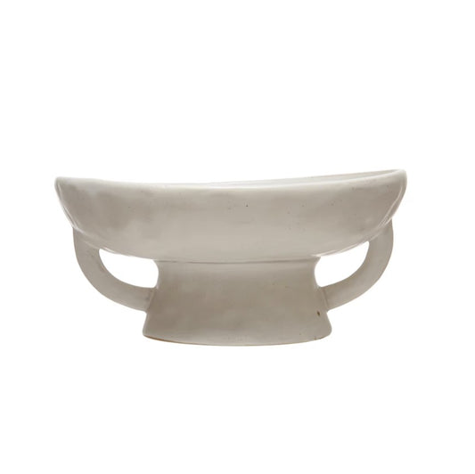 Stoneware Footed Pedestal Bowl