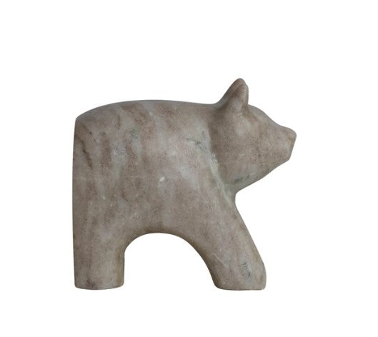 Hand-Carved Marble Bear